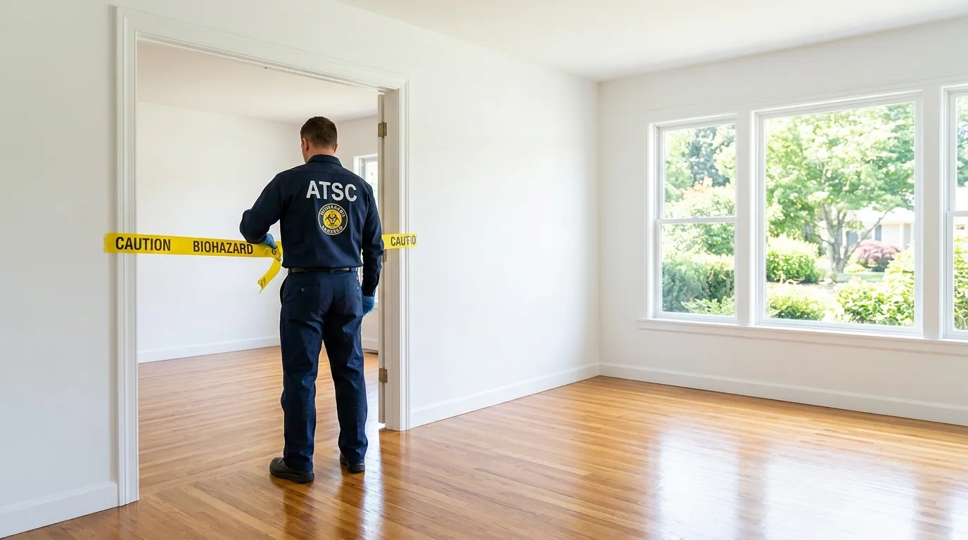 Certified biohazard cleanup crew performing Decomposition Cleanup in Pottstown